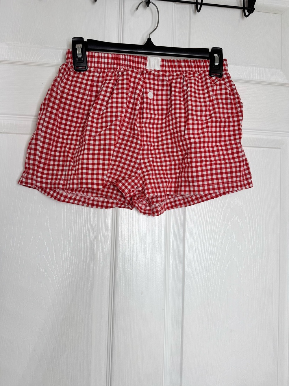 Red Gingham Women’s Athletic Lounge Shorts